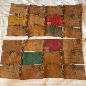 Vintage leather postcards lot